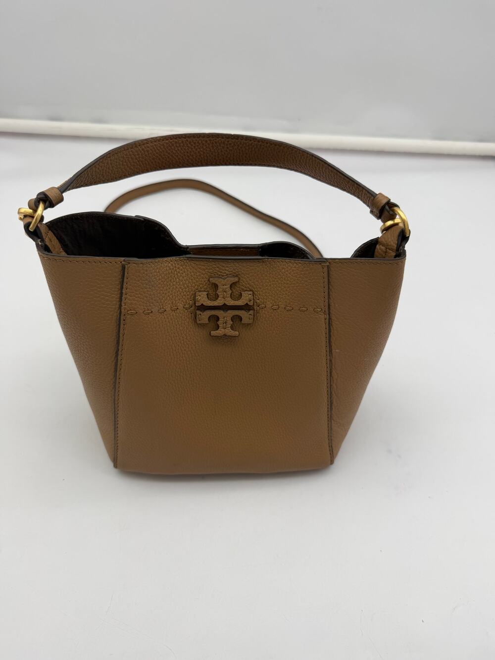 Tory Burch Women’s Leather Bucket Bag Shoulder Purse Designer Handbag